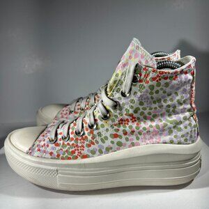 Converse Womens Size 6.5 Platform Shoes Colorful Polka Dots Canvas Sneakers High